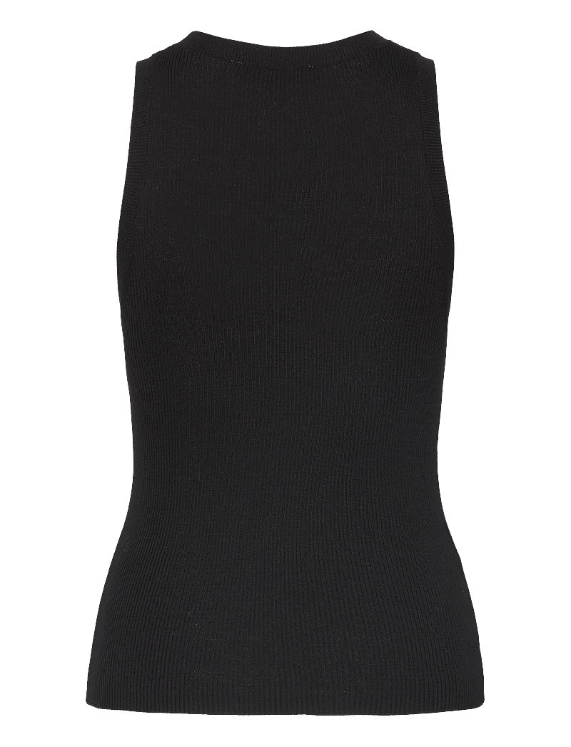 Mango - Ribbed knit top - tanktops - black - 2