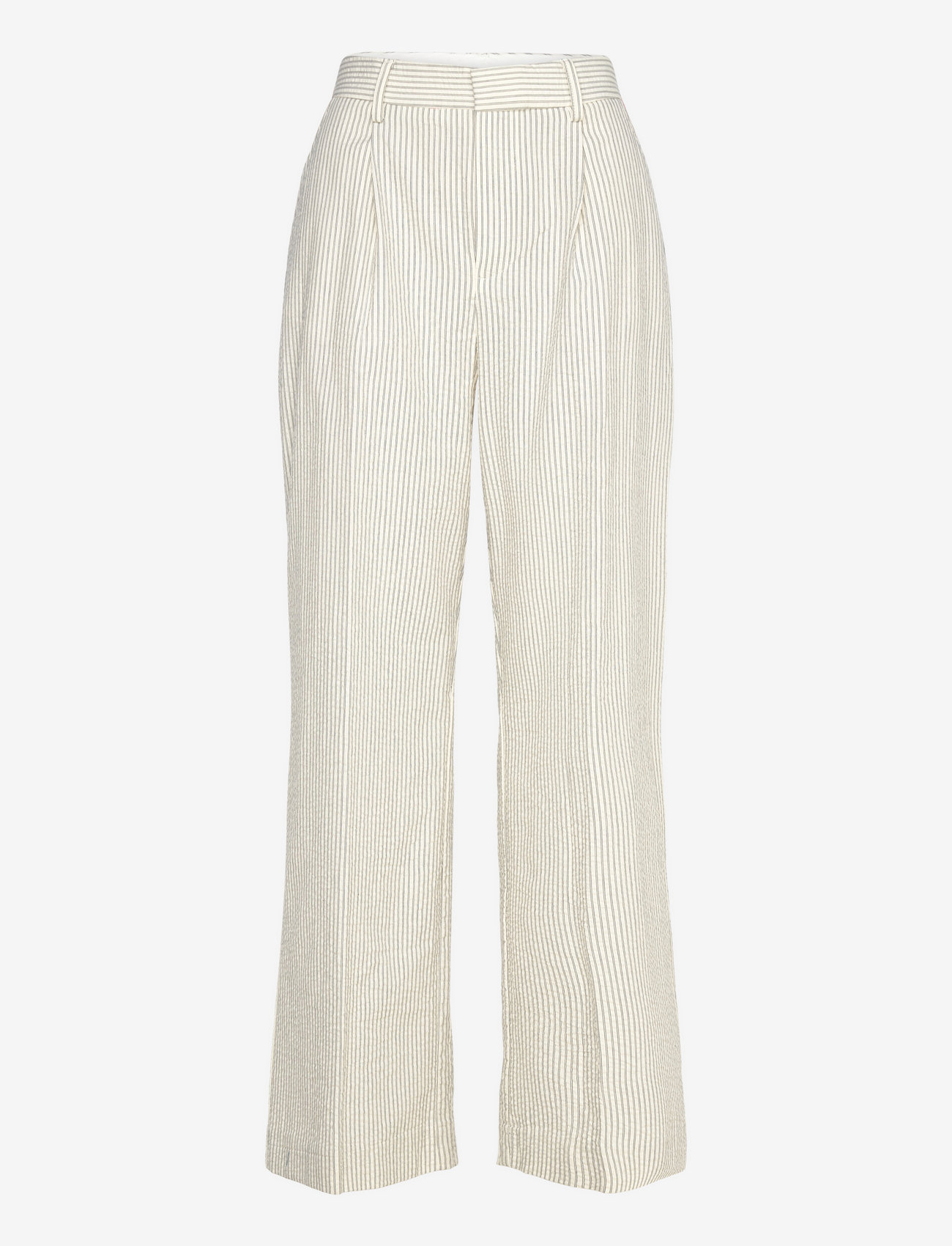 Mango - Straight striped trousers - bukser med lige ben - light beige - 1