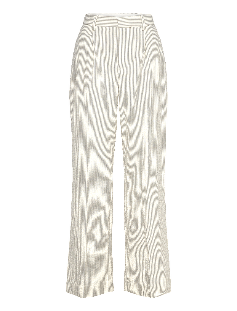 Mango - Straight striped trousers - bukser med lige ben - light beige - 1