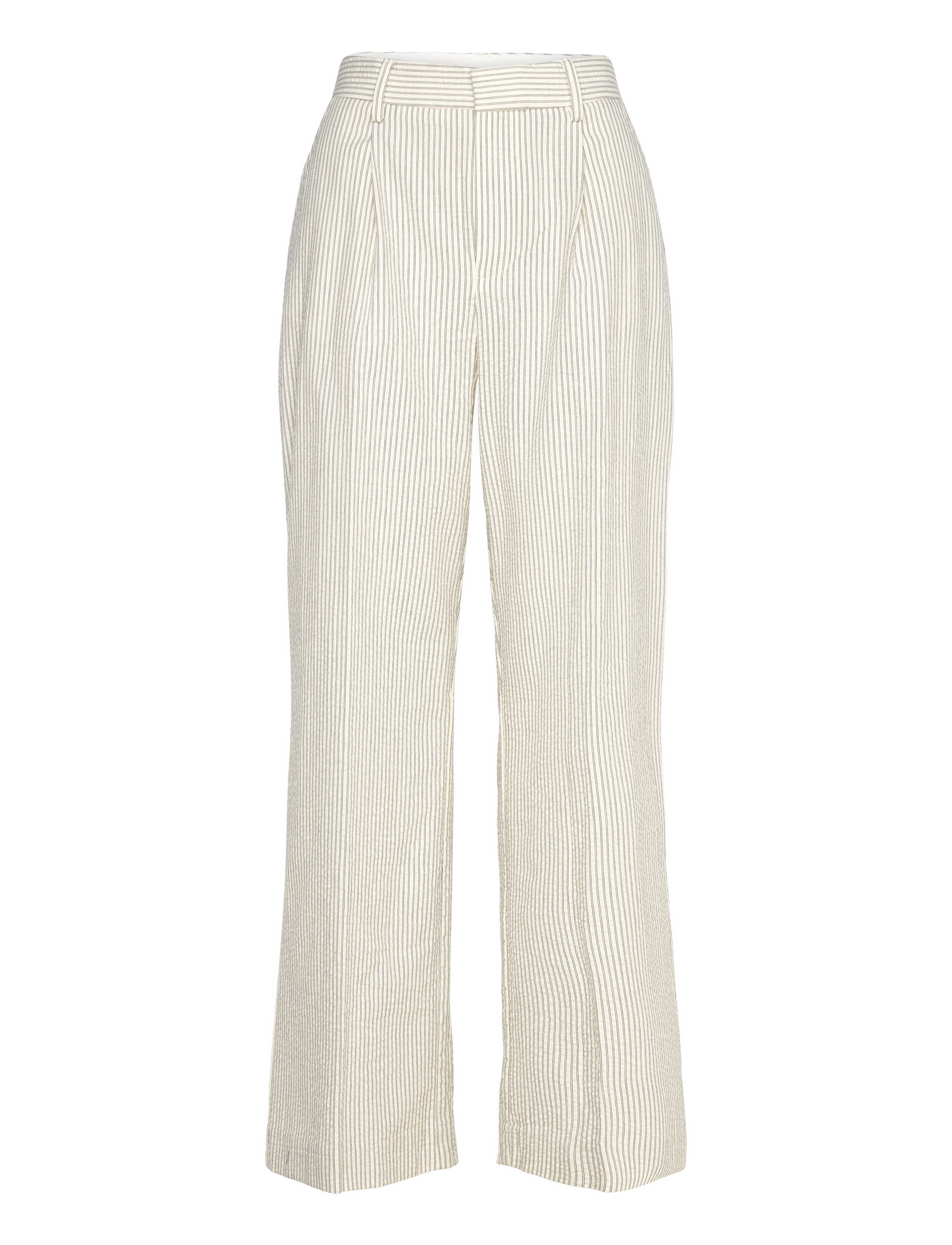 Mango Straight striped trousers - Byxor - LIGHT BEIGE / cream