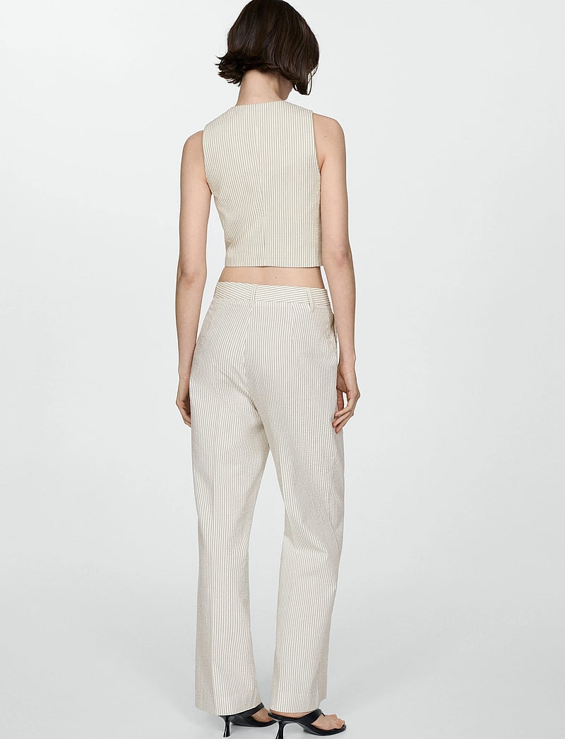 Mango - Straight striped trousers - bukser med lige ben - light beige - 3