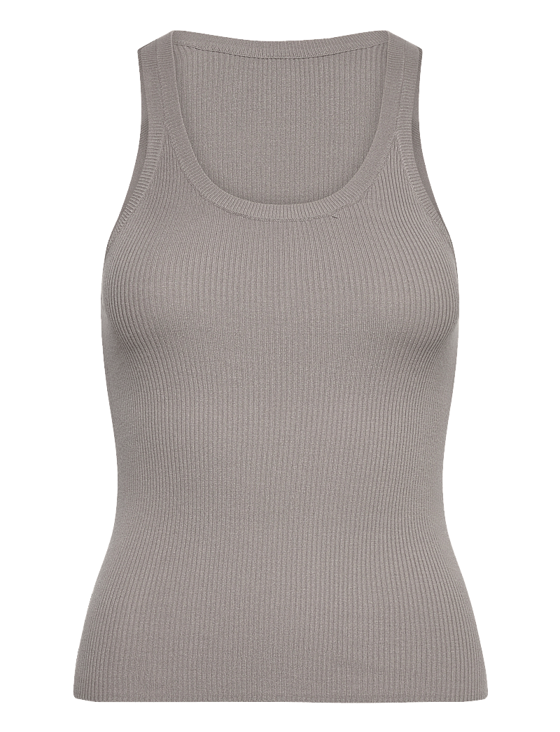 Mango - Knit strap top - Ärmellose tops - grey - 1