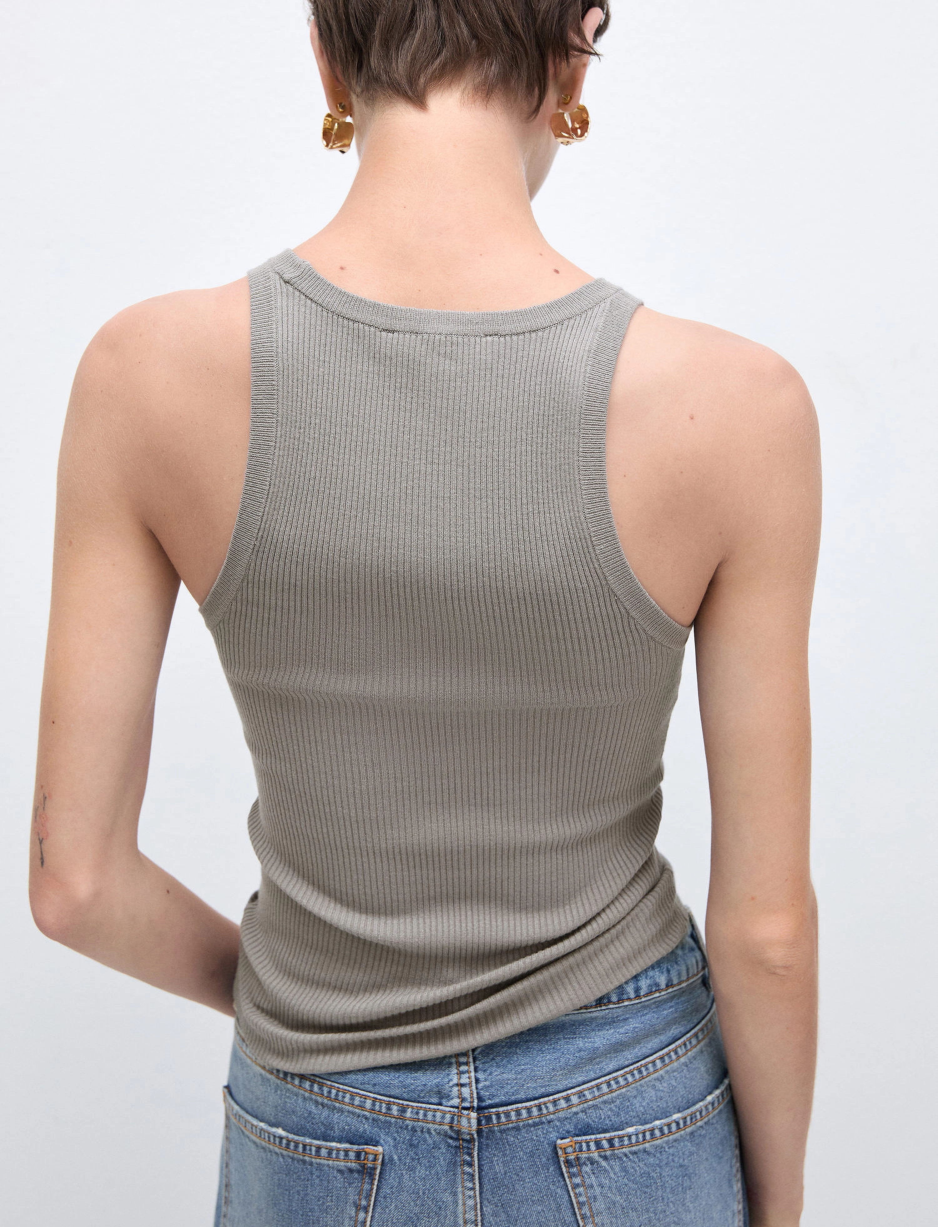 Mango - Knit strap top - alhaisimmat hinnat - grey - 3