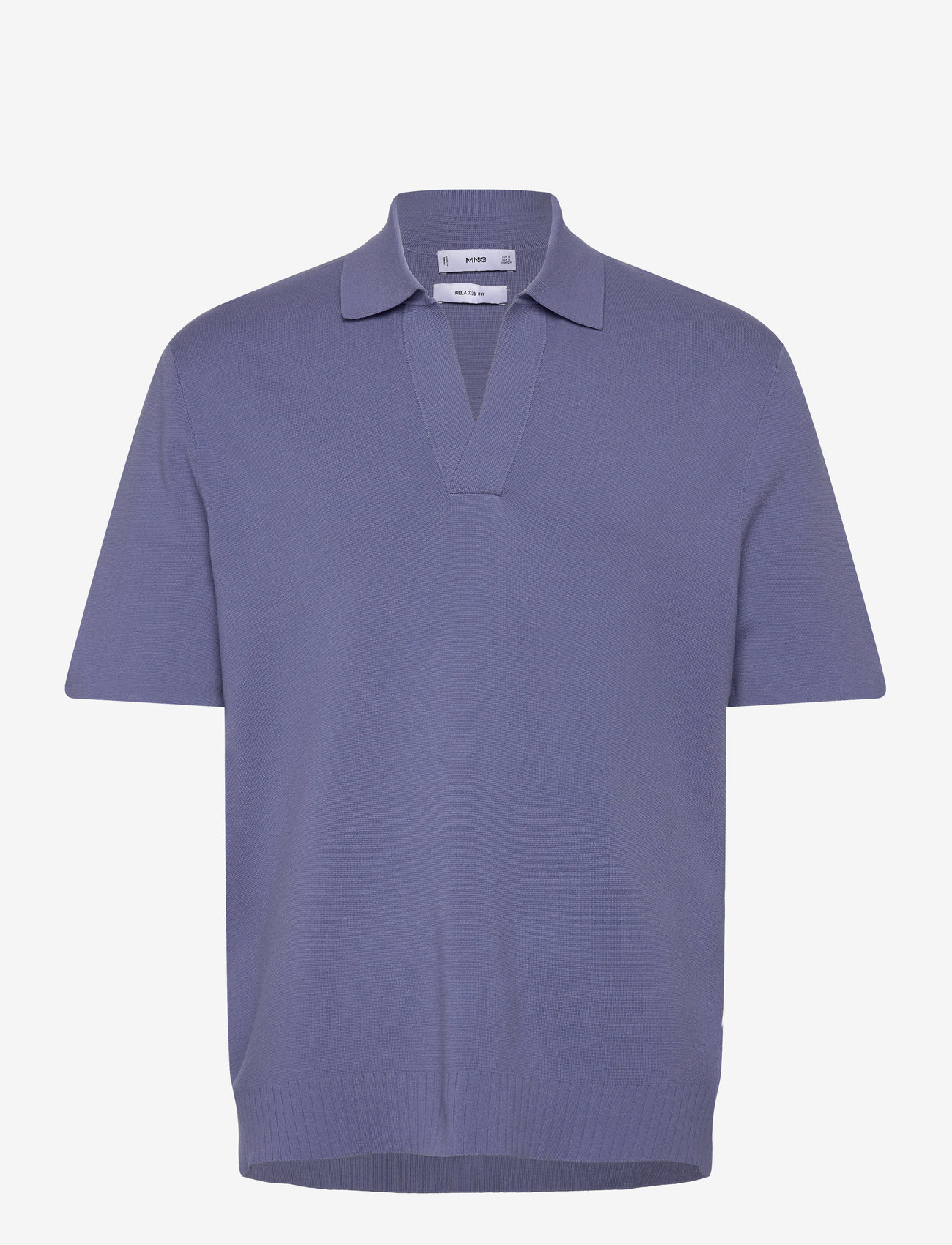 Mango - Relaxed-fit knitted polo shirt - kortærmede poloer - lt-pastel blue - 1
