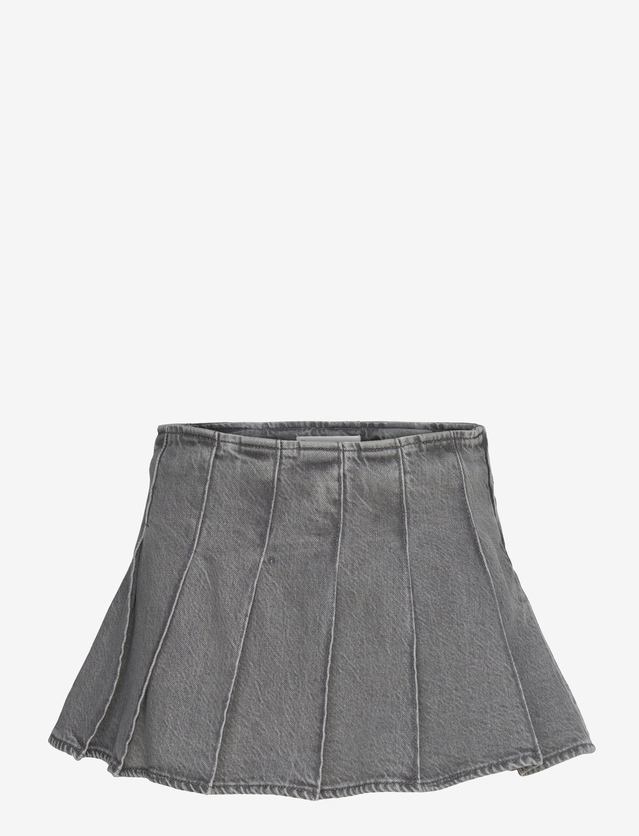 Mango - Denim mini-skirt - pleated skirts - open grey - 0