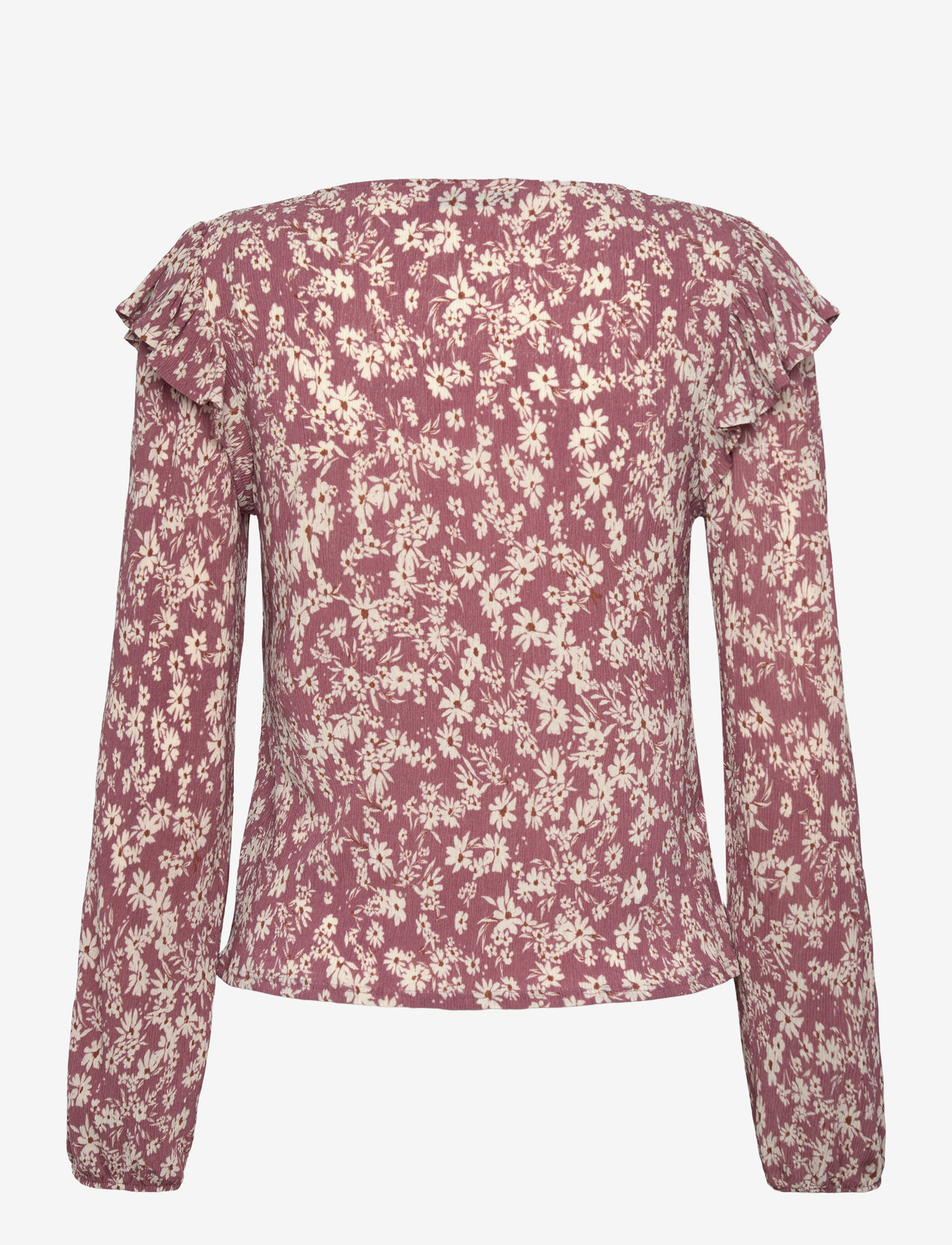 Mango - Ruffles printed blouse - langærmede bluser - pink - 1
