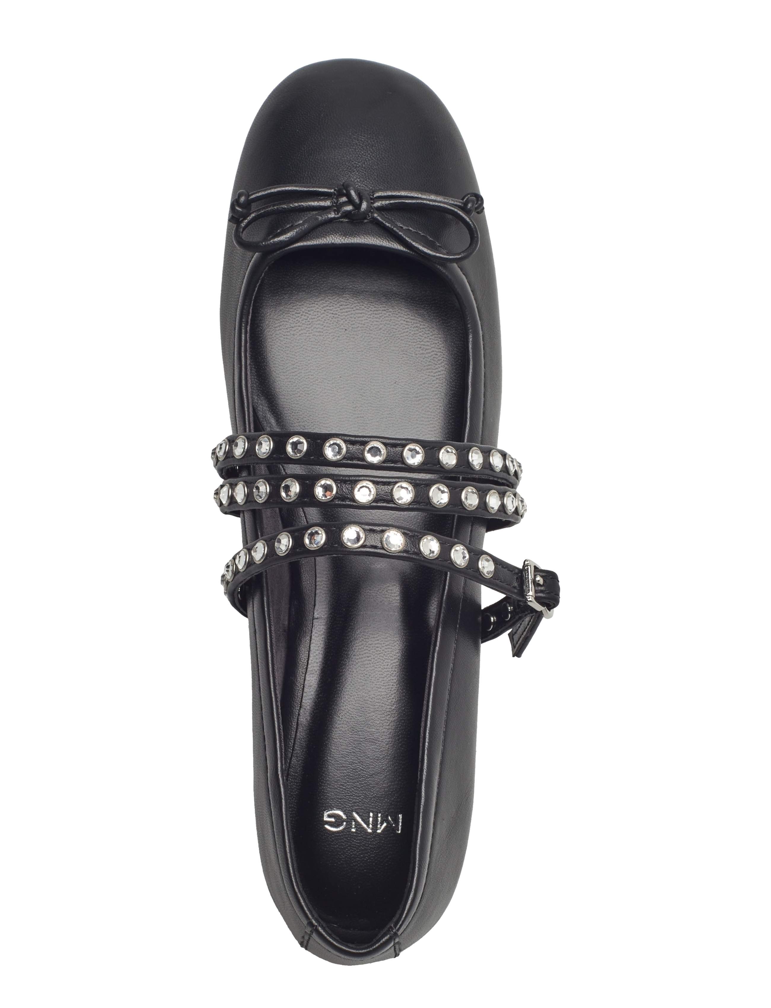 Mango - Studded ballet flats with straps - kvinder - black - 3