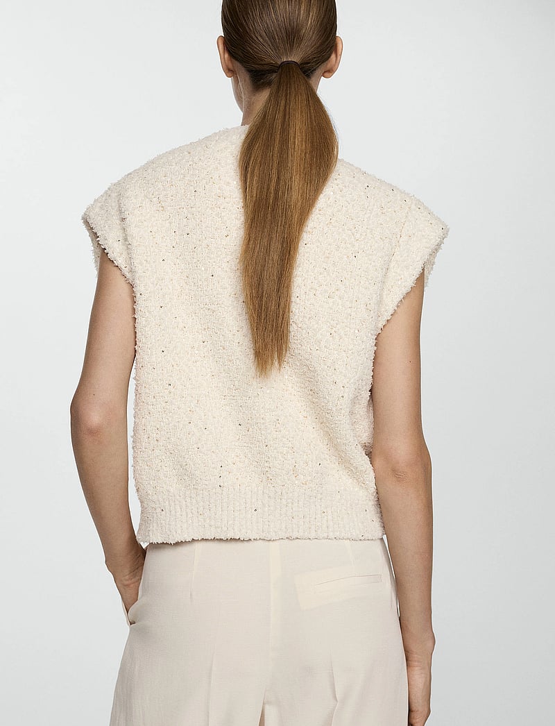 Mango - Sequin knitted vest - stickade västar - light beige - 3