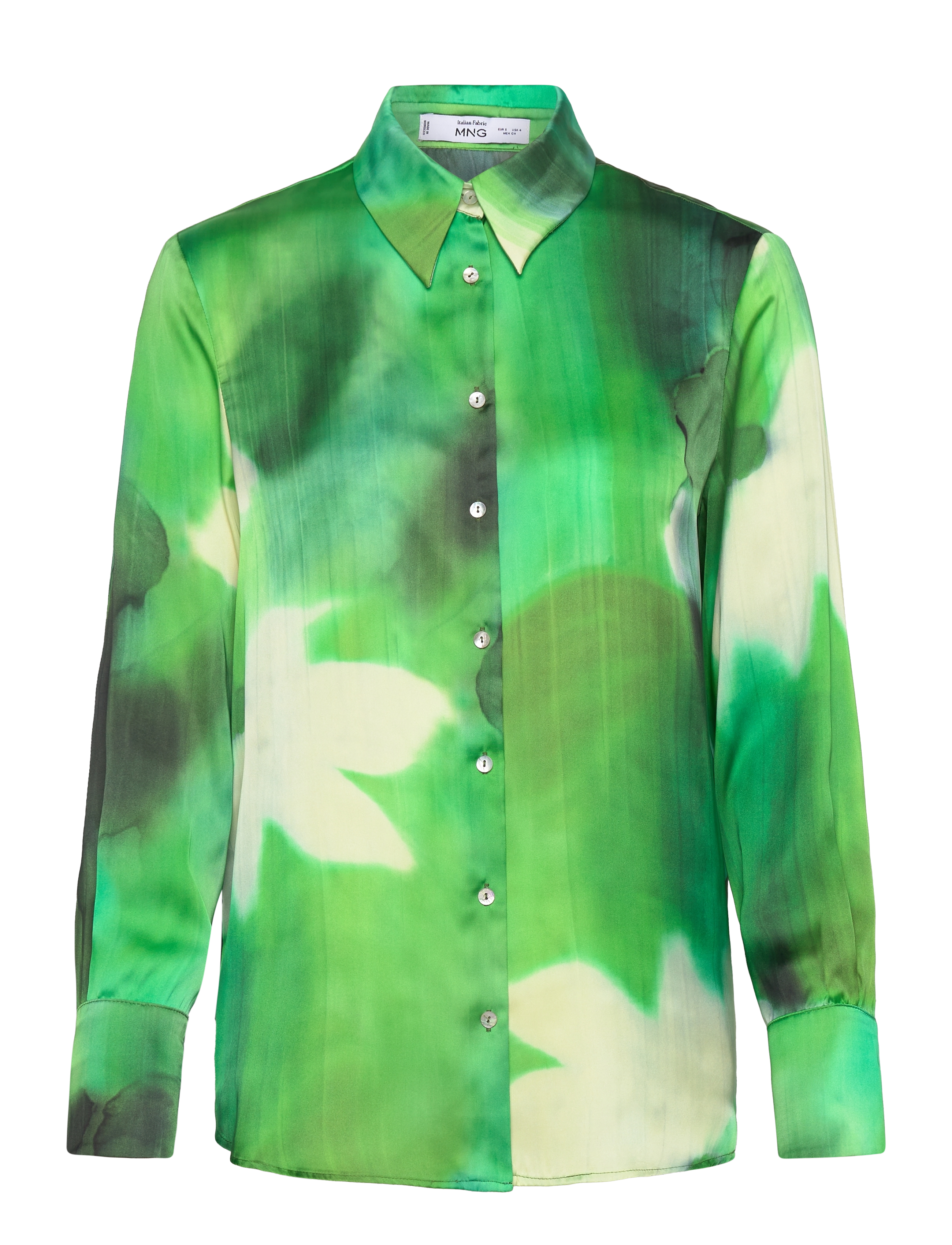 Satin print shirt - GREEN