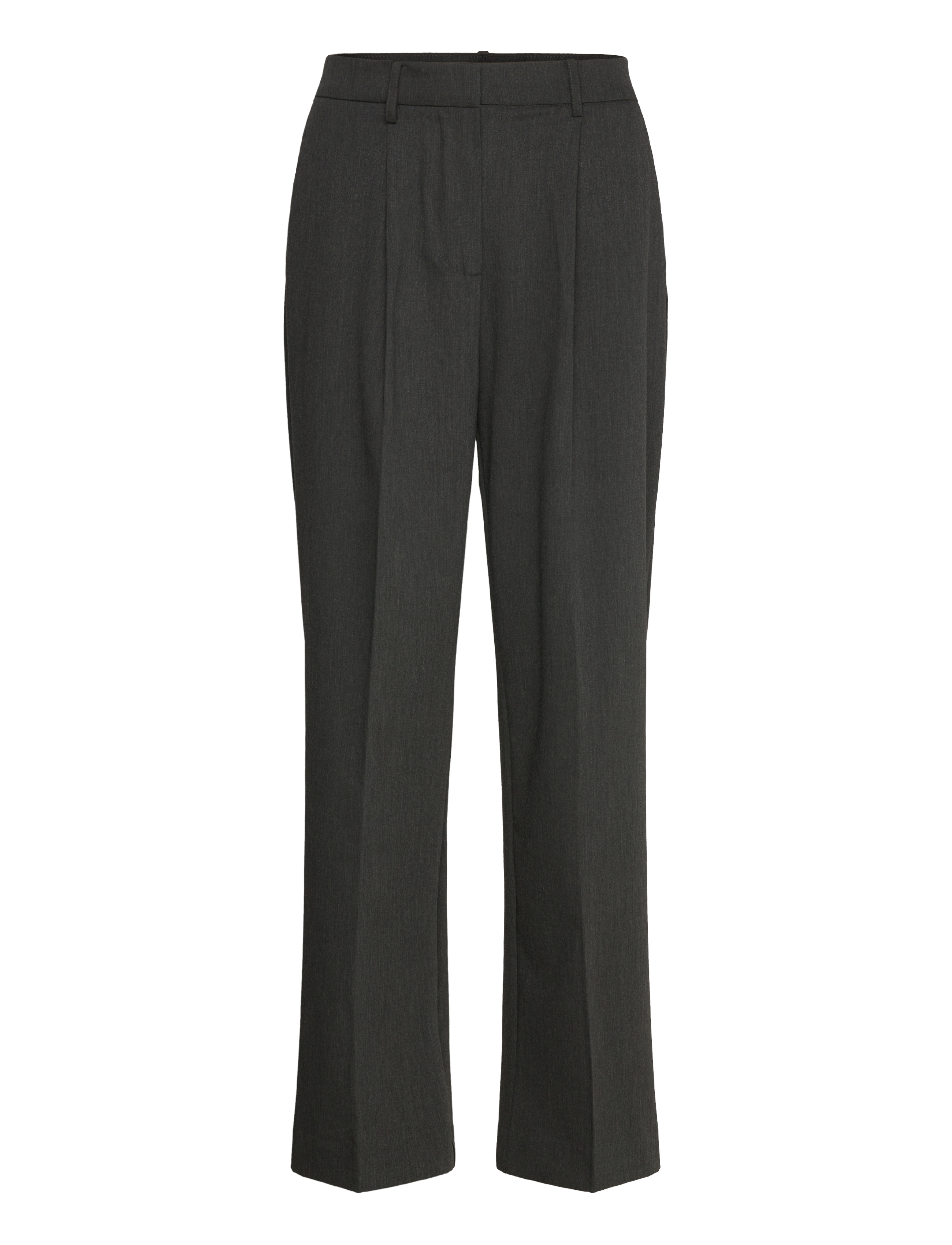 Straight-fit pleated trousers - GREY
