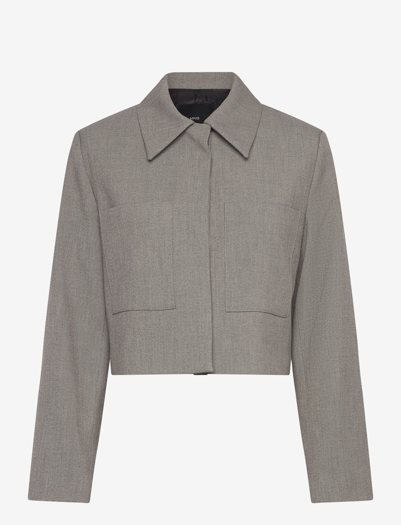 Mango - Cropped jacket with pockets - korte blazere - lt pastel grey - 0