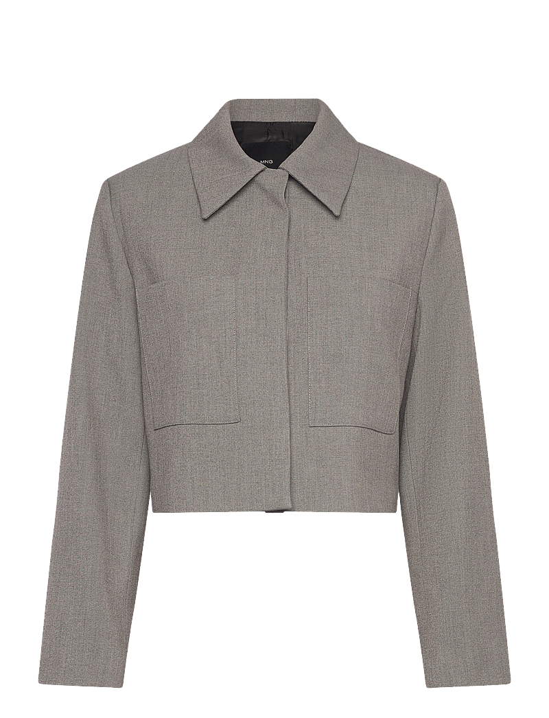 Mango - Cropped jacket with pockets - cropped-blazer - lt pastel grey - 1