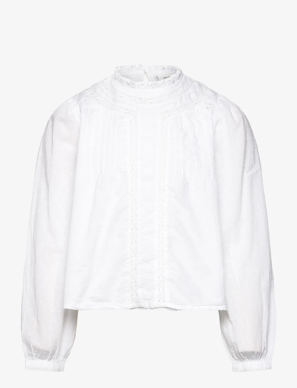 Mango - Embroidered cotton blouse - blusen & tuniken - white - 0