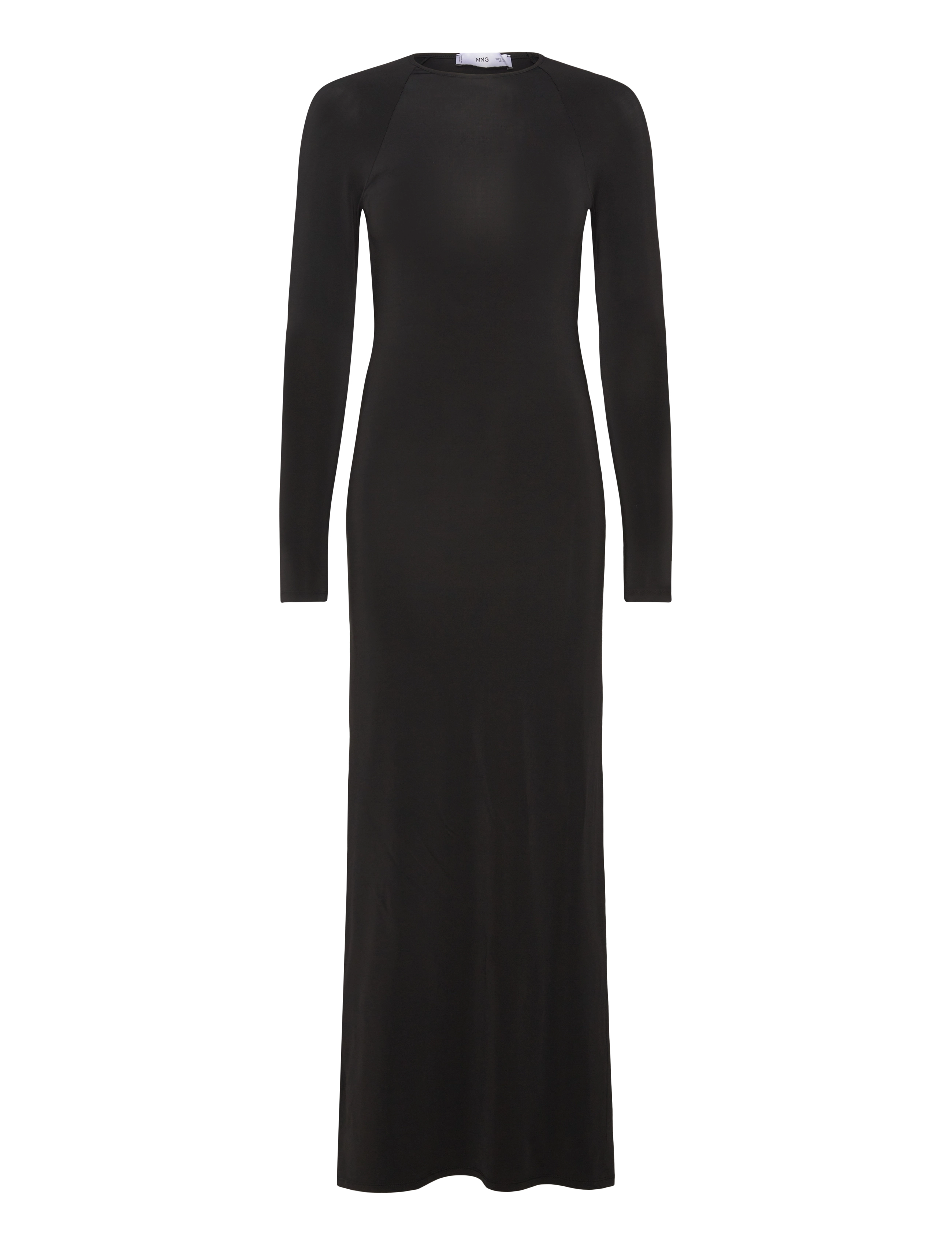 MANGO Long Kleid With Open Back Schwarz - L - Damen