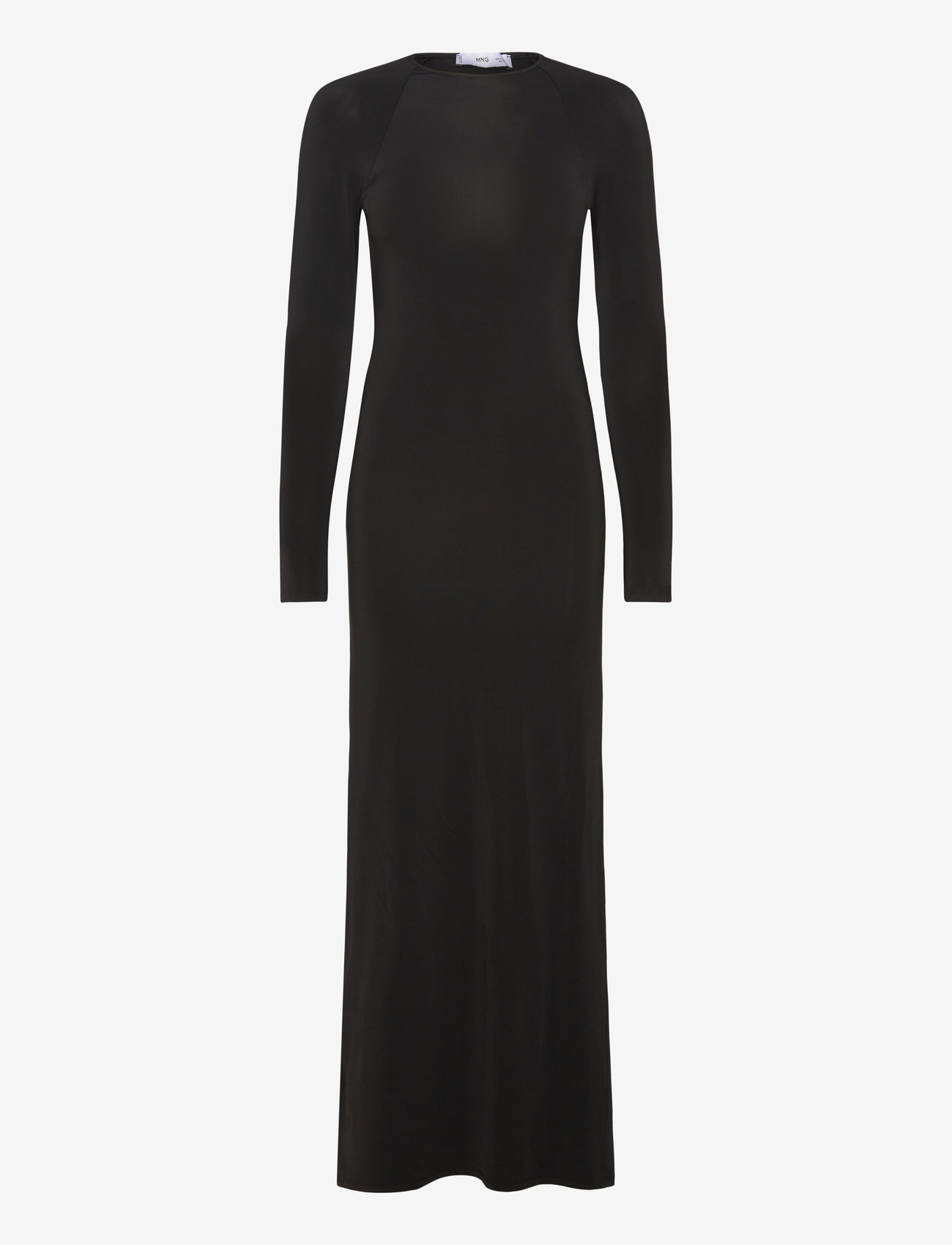 Mango - Long dress with open back - evening dresses - black - 0