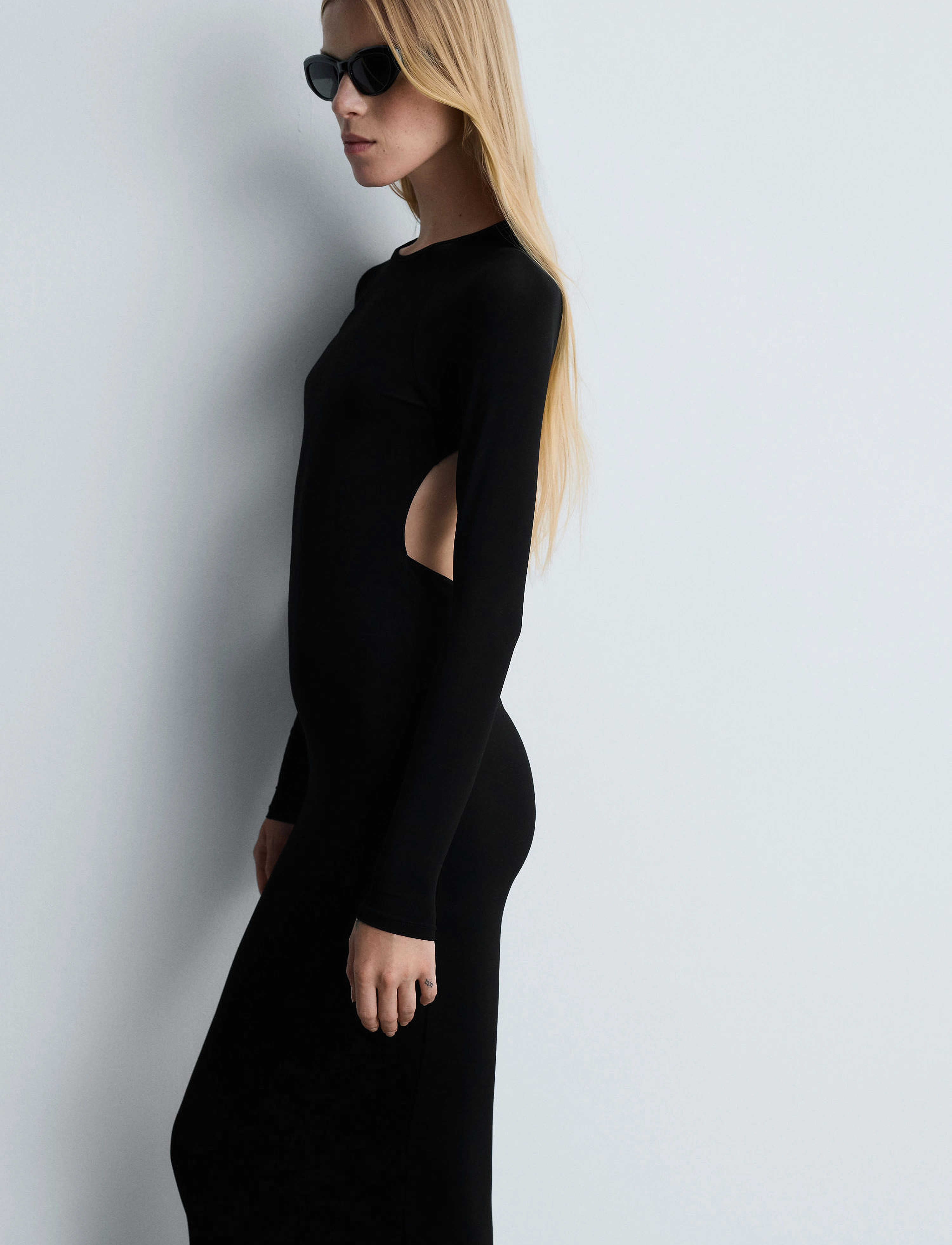 Mango Long dress with open back - Aftenkjoler & Gallakjoler - BLACK / black