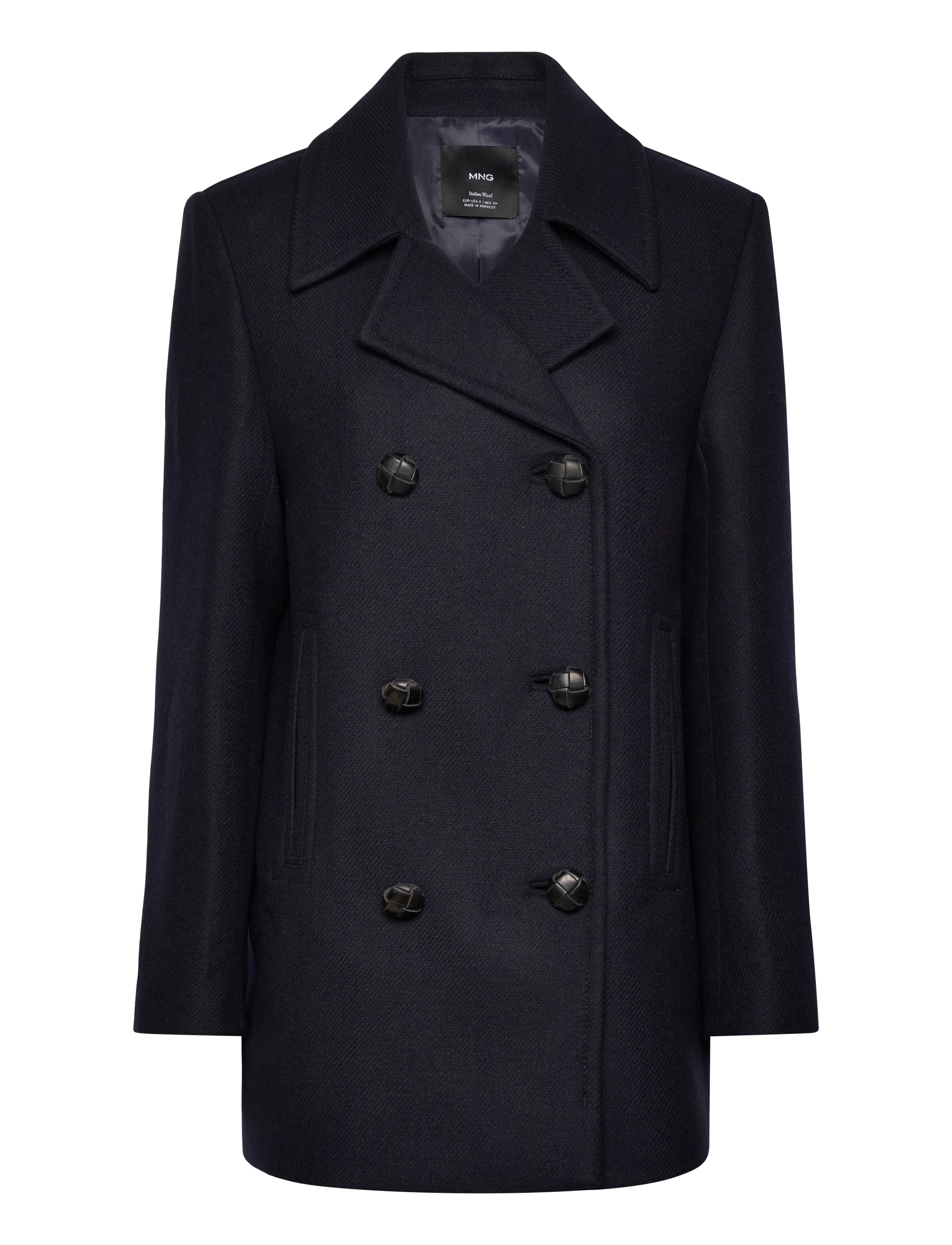 Mango Structured oversize wool coat - Jacken & Mäntel - NAVY / navy