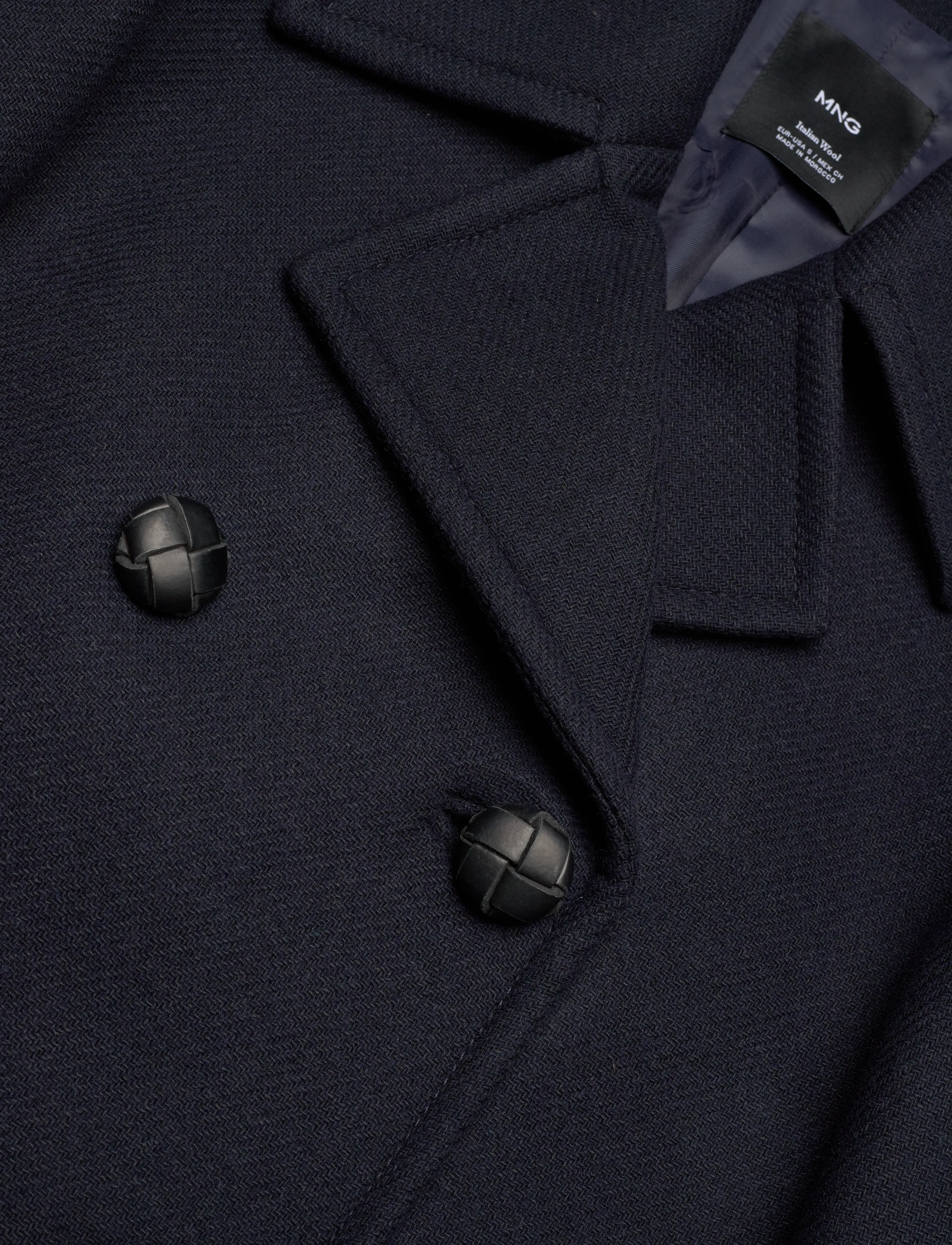 Mango - Structured oversize wool coat - ytterkläder - navy - 4