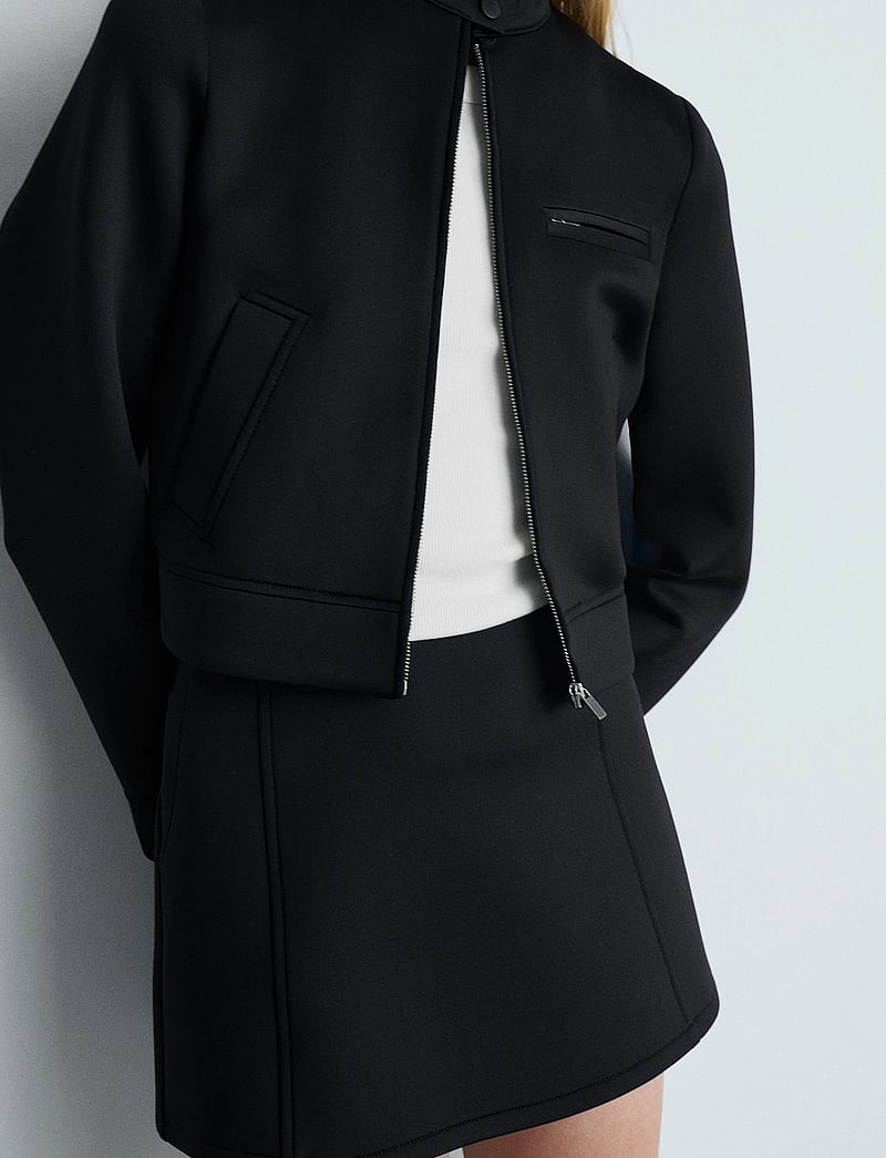 Mango - Mid-rise mini-skirt - korta kjolar - black - 0