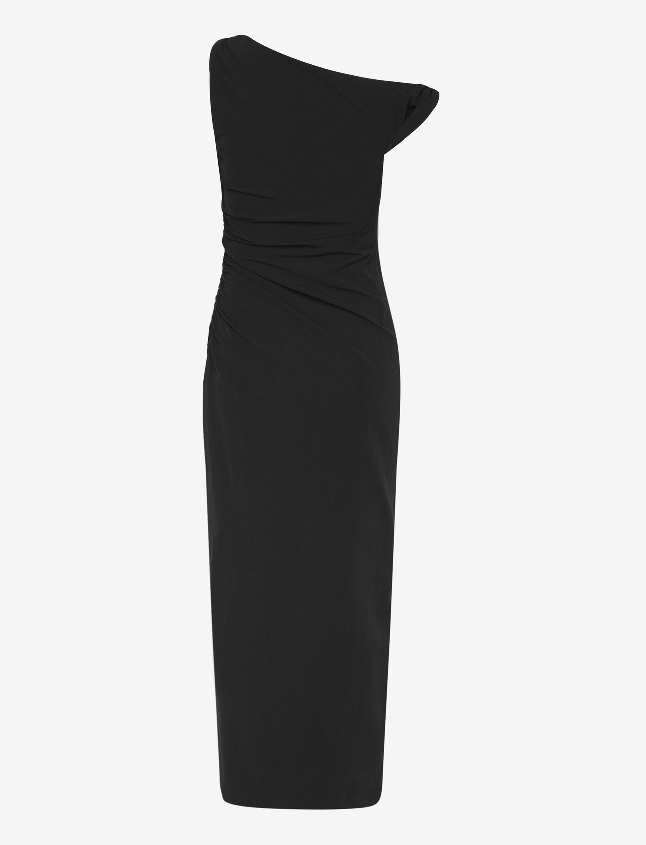 Mango - Asymmetrical dress with gathered details - black - 1
