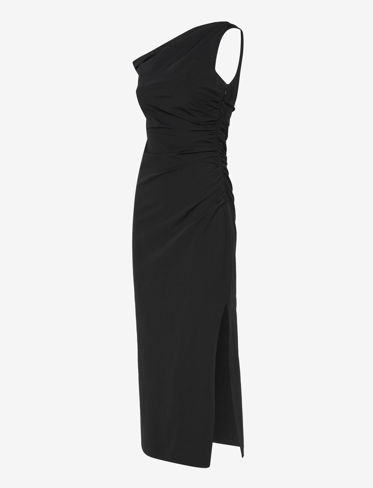 Mango - Asymmetrical dress with gathered details - black - 2
