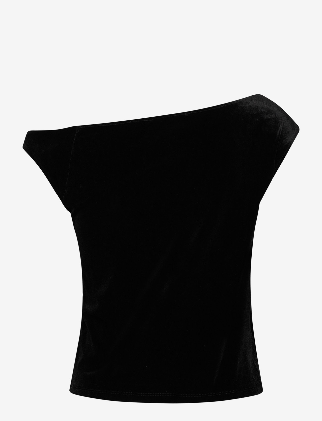 Mango - Asymmetric velvet top - black - 2