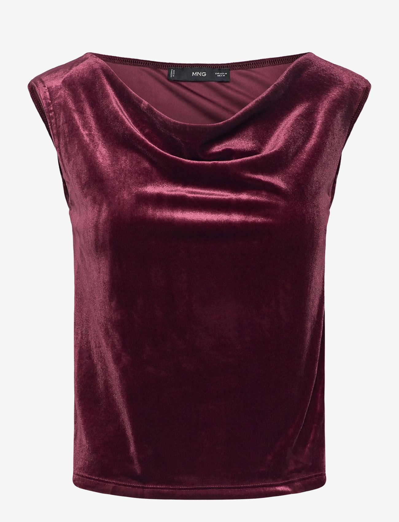 Mango - Asymmetric velvet top - Ærmeløse bluser - dark red - 0