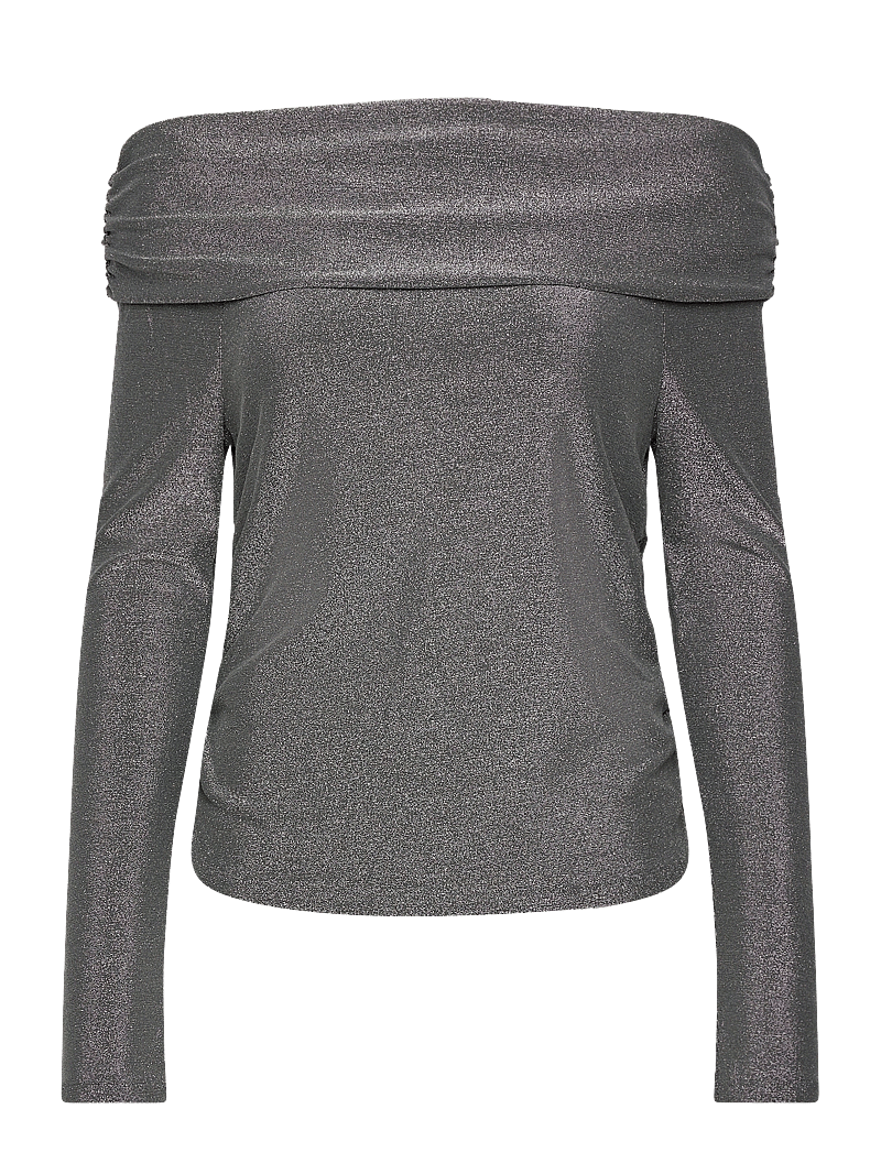 Mango - Lurex off-the-shoulder top - langärmlige tops - silver - 0