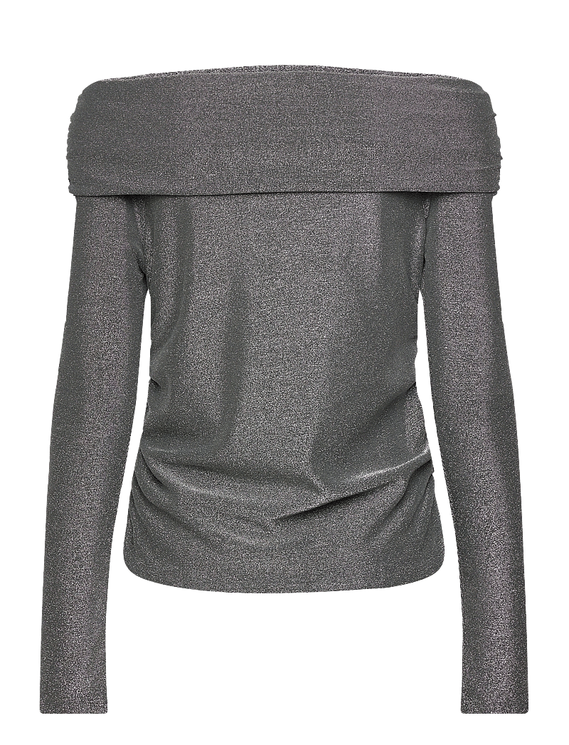 Mango - Lurex off-the-shoulder top - langärmlige tops - silver - 1