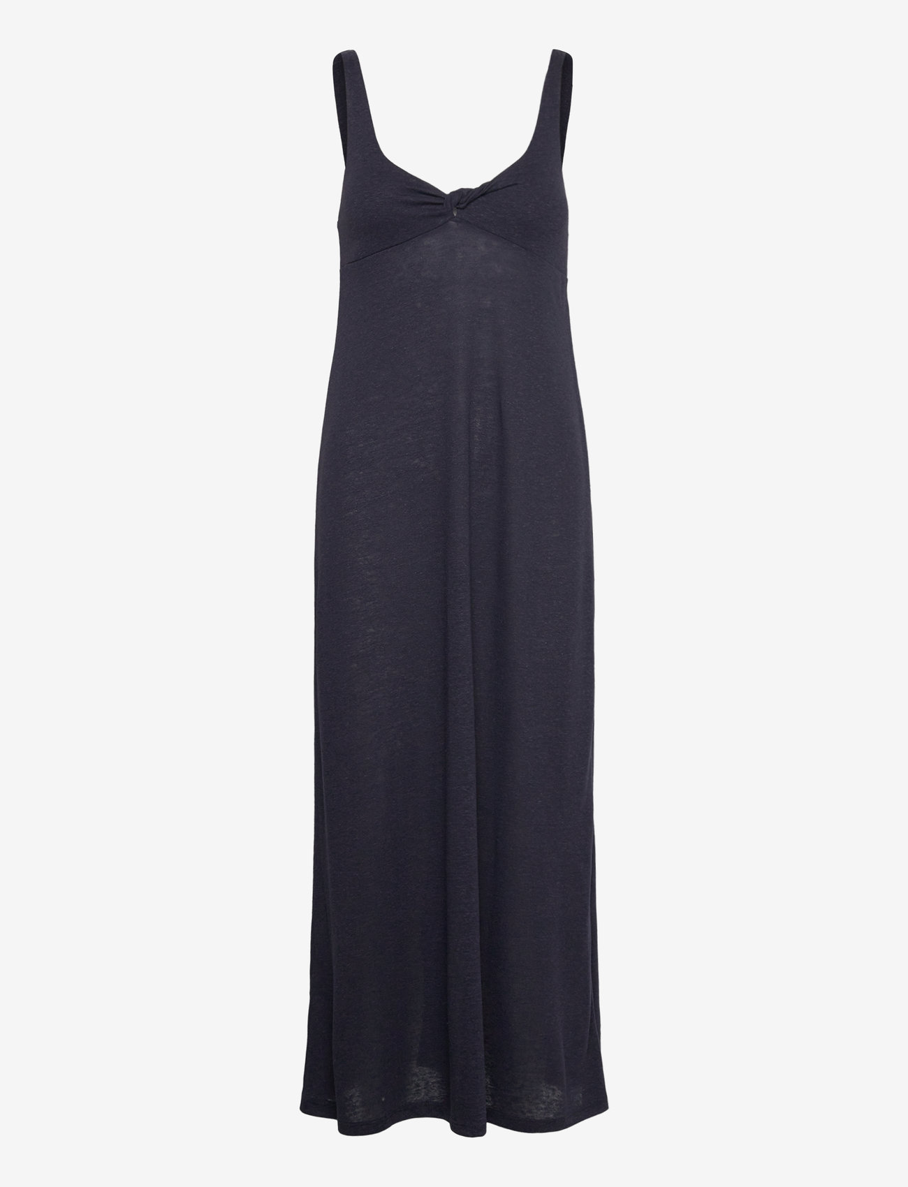 Mango - Linen dress with knot detail - navy - 0