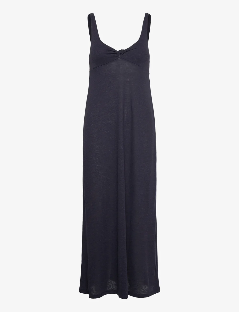 Mango - Linen dress with knot detail - sommerkleider - navy - 0