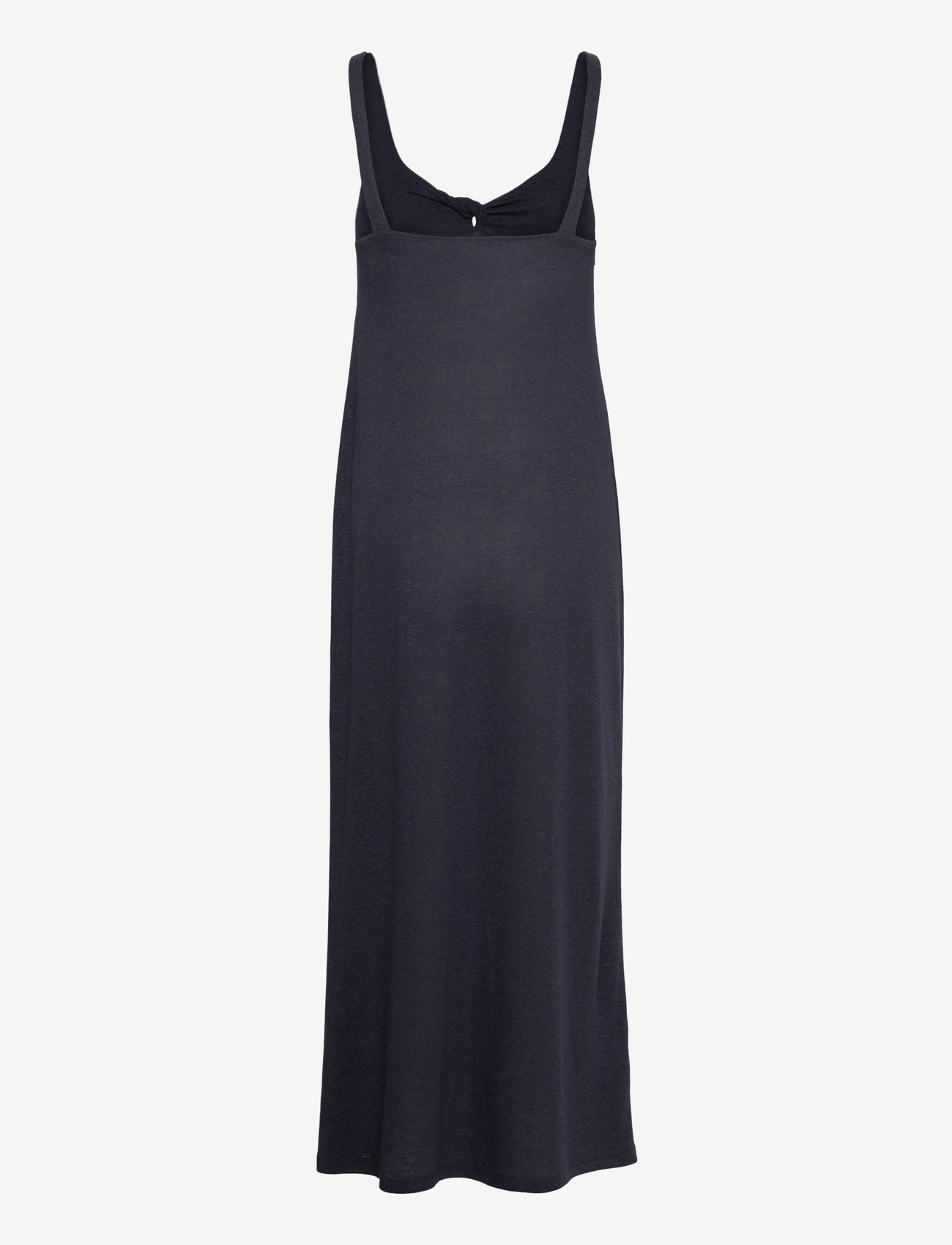 Mango - Linen dress with knot detail - navy - 1