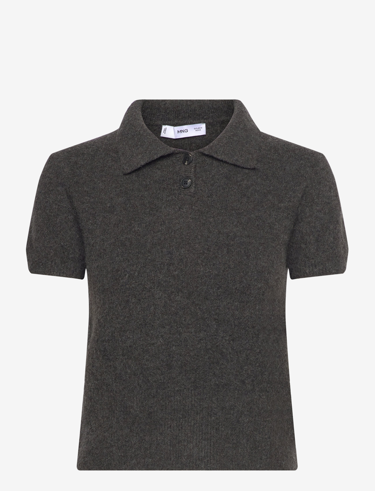 Short-sleeved polo-neck sweater