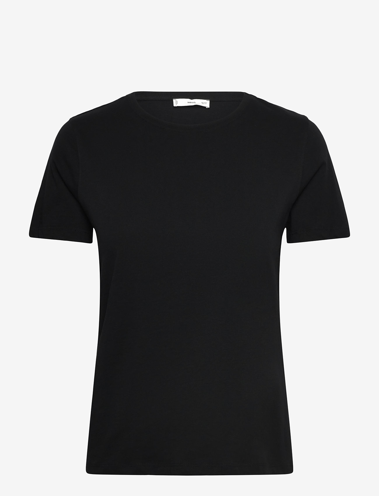 Mango - Short-sleeved cotton t-shirt - black - 1