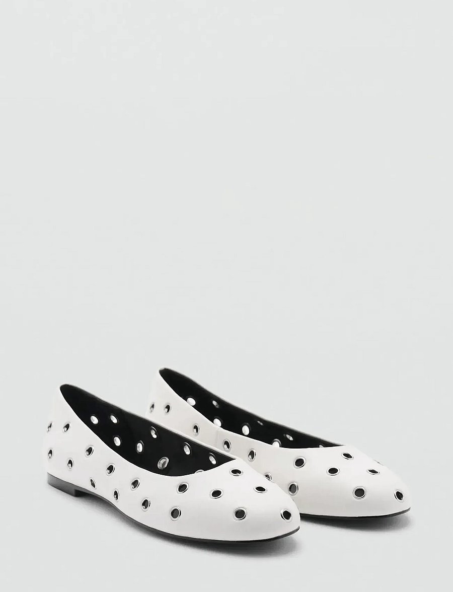 Mango - Die-cut ballerinas - konfirmationstøj - white - 0