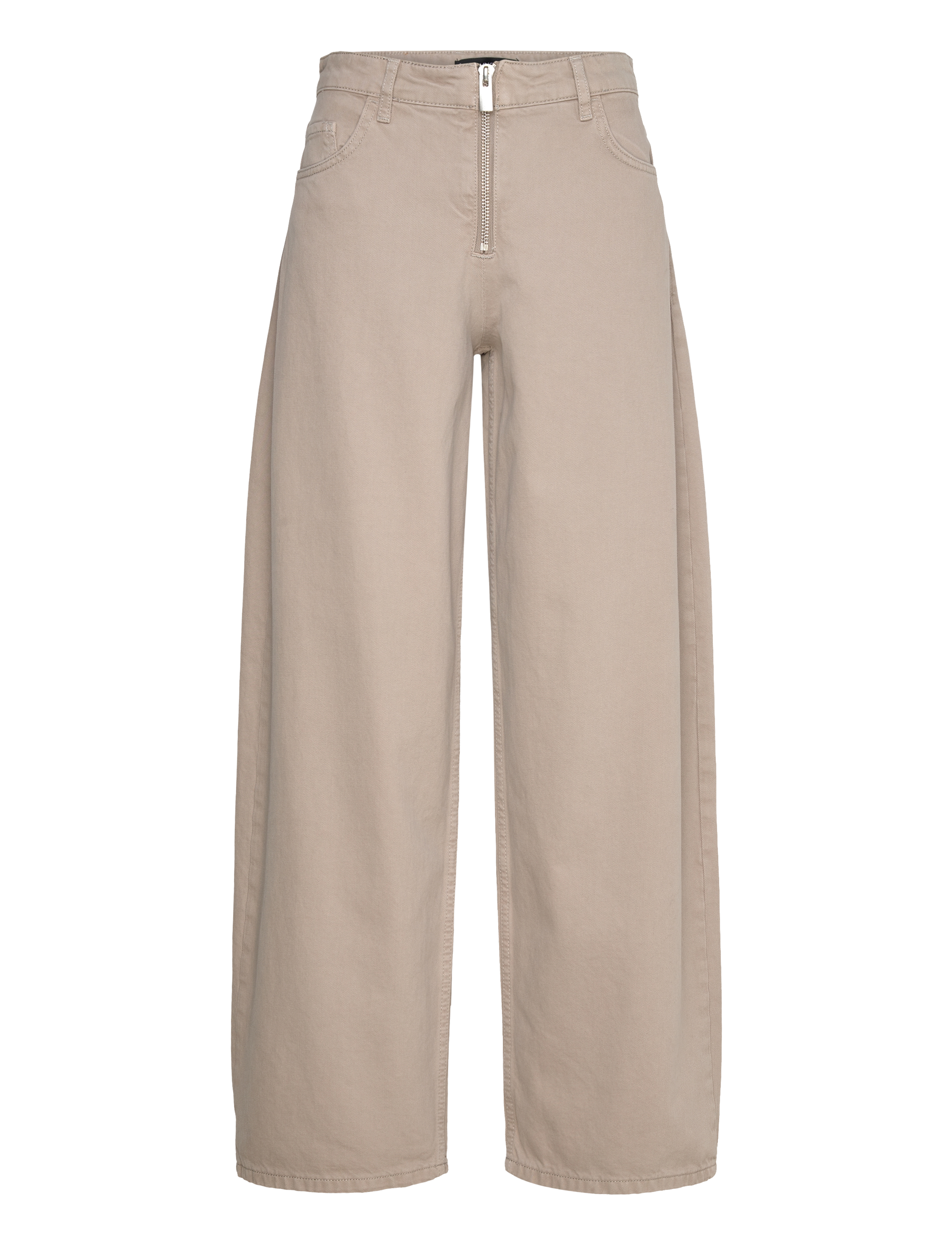 Wide leg jeans with zip - GREY