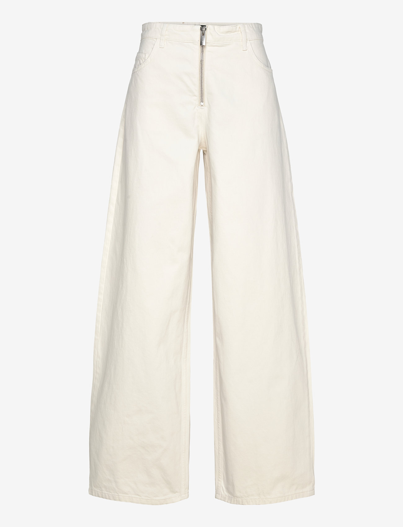 Mango - Wide leg jeans with zip - hosen mit weitem bein - lt pastel grey - 1