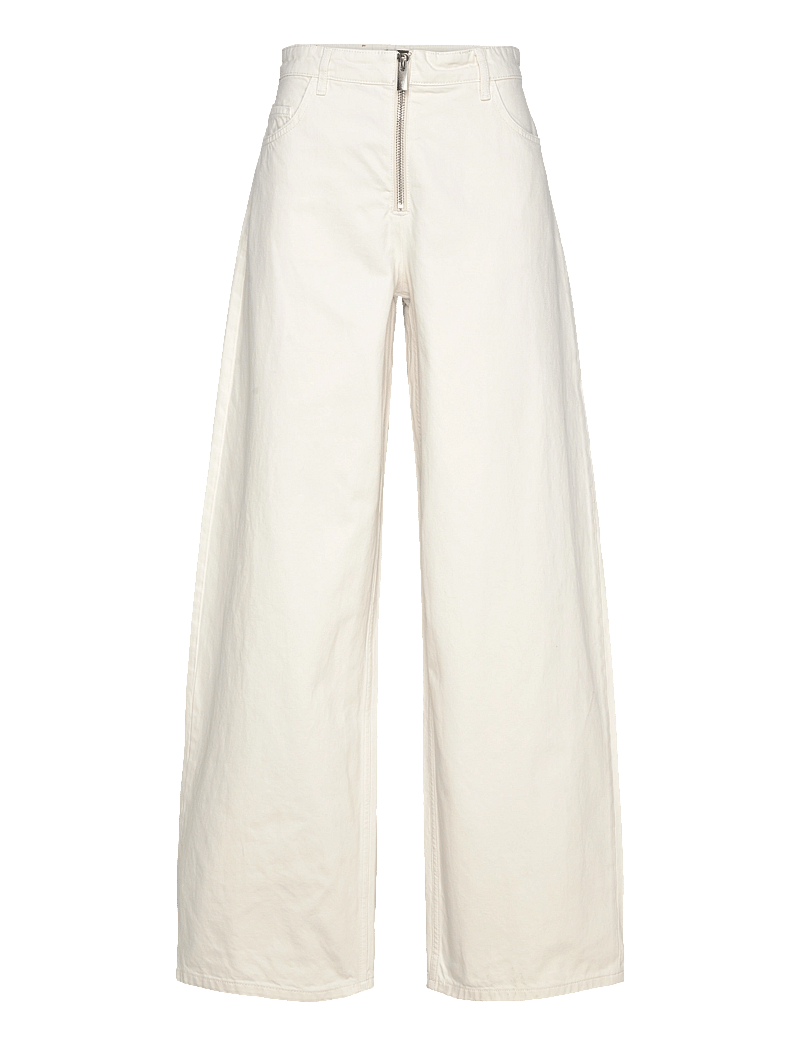 Mango - Wide leg jeans with zip - hosen mit weitem bein - lt pastel grey - 1