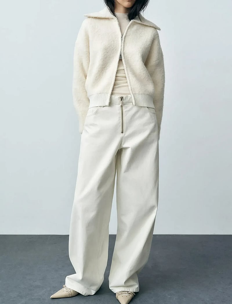 Mango - Wide leg jeans with zip - hosen mit weitem bein - lt pastel grey - 0