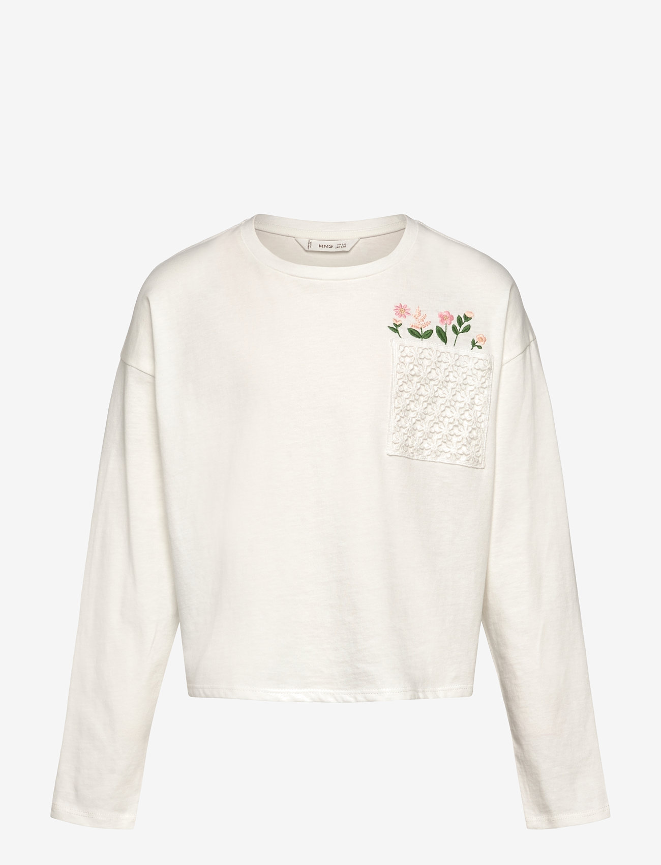Mango - Embroidered detail T-shirt - natural white - 0