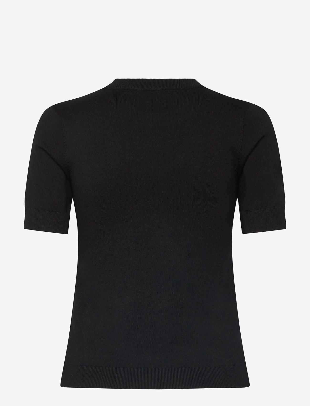 Mango - Short-sleeved fine-knit sweater - efterårstøj - black - 1