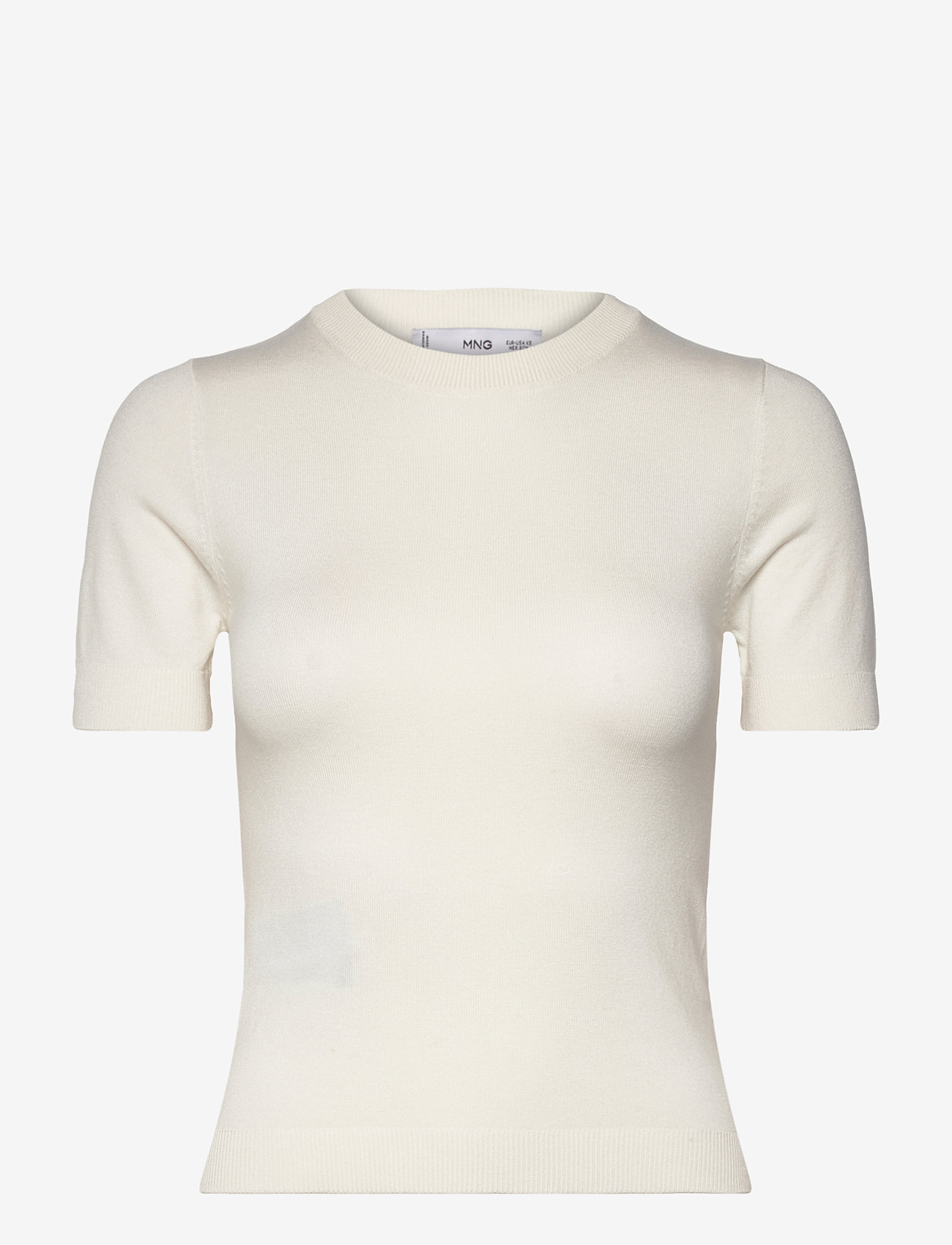 Mango - Short-sleeved fine-knit sweater - herbstliche kleidung - light beige - 0