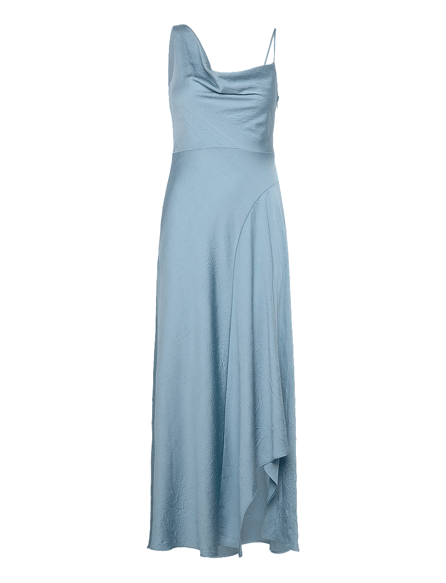 Mango - Asymmetrical creased-effect dress - lt-pastel blue - 0