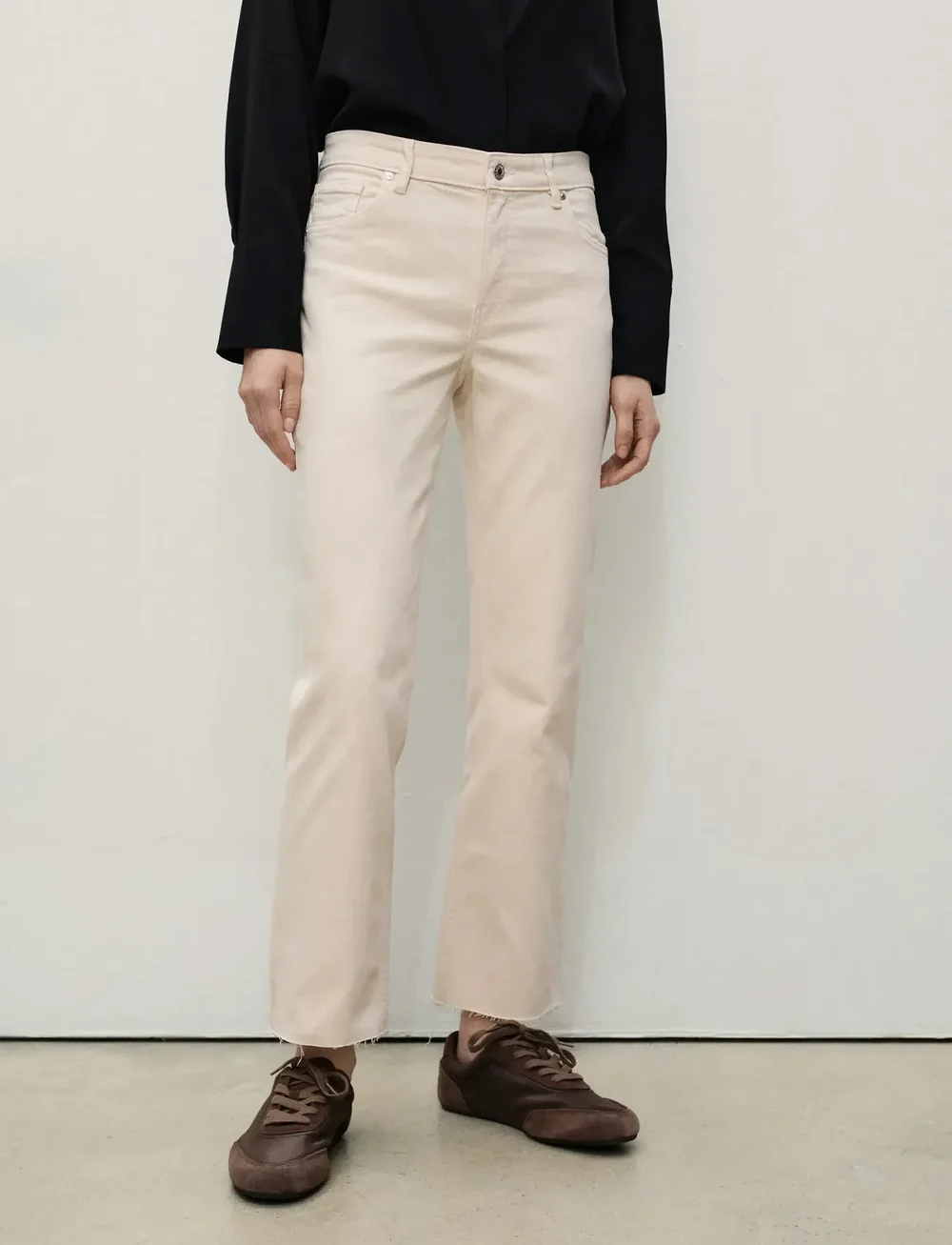 Mango - Sienna flared cropped jeans - schlaghosen - light beige - 0