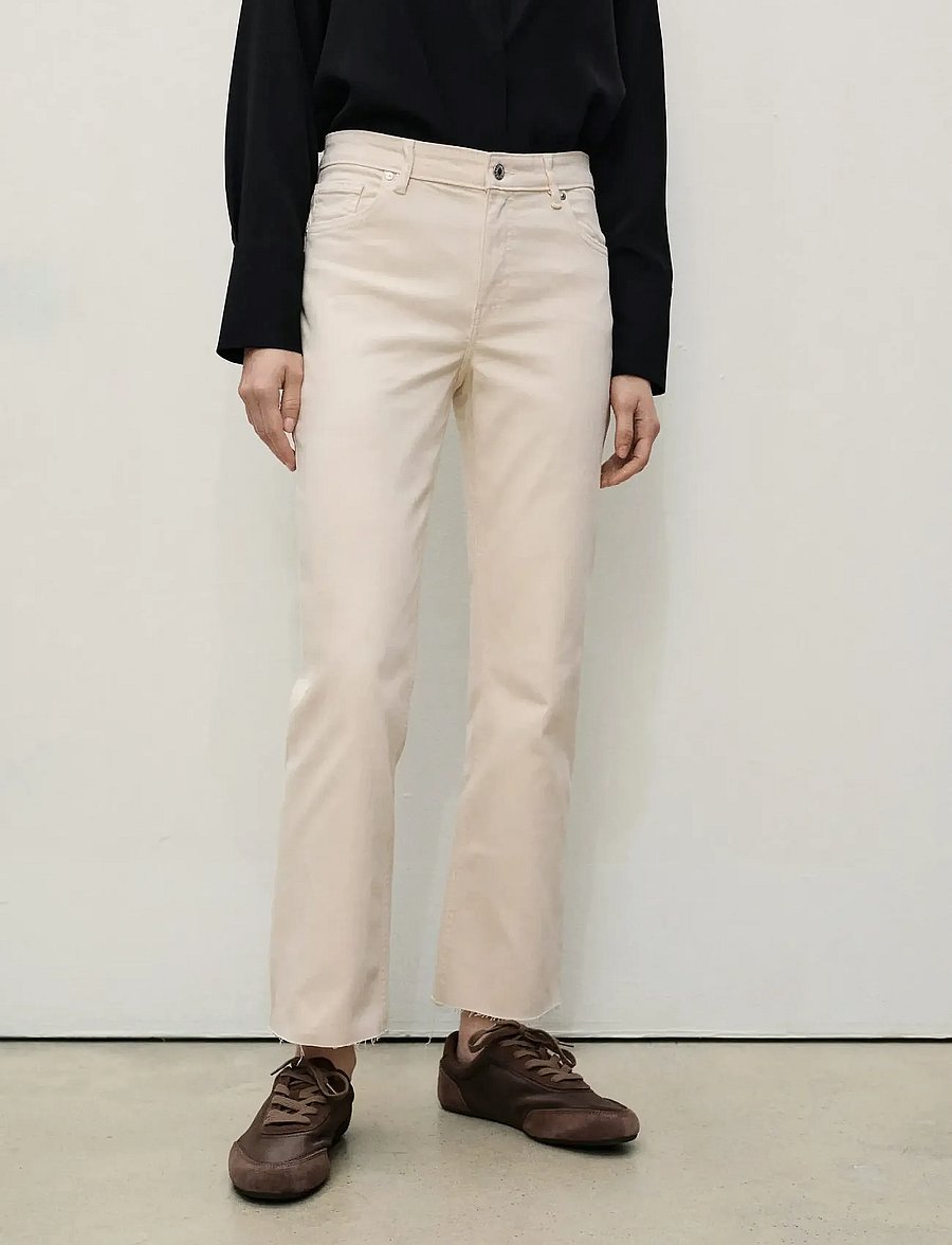 Mango - Sienna flared cropped jeans - flared jeans - light beige - 0