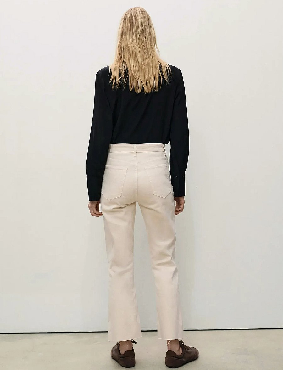 Mango - Sienna flared cropped jeans - flared jeans - light beige - 3