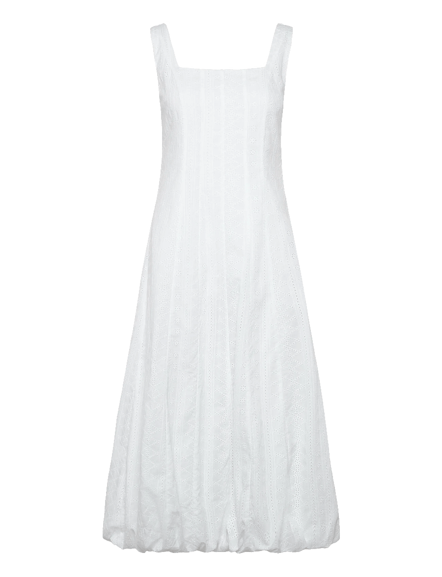 Mango - Embroidered dress with puffed hem - white - 0