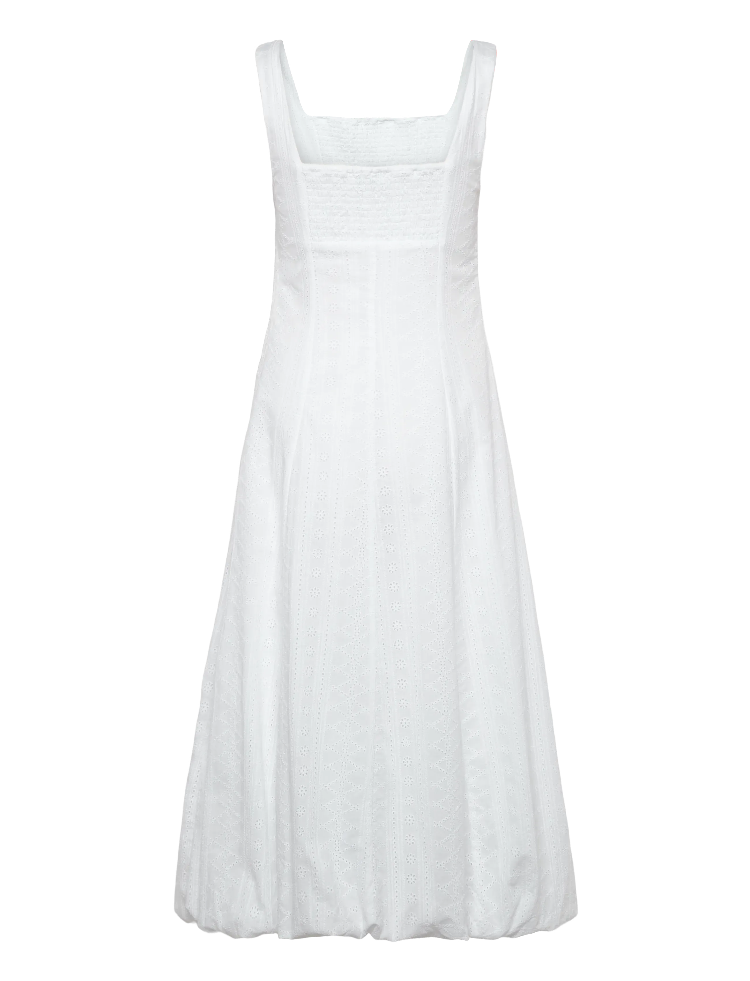 Mango - Embroidered dress with puffed hem - white - 1