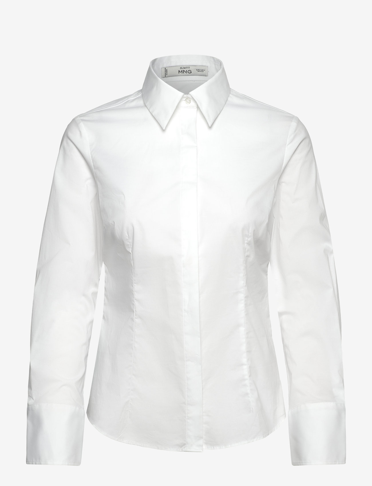 Mango - Fitted cotton shirt - white - 1