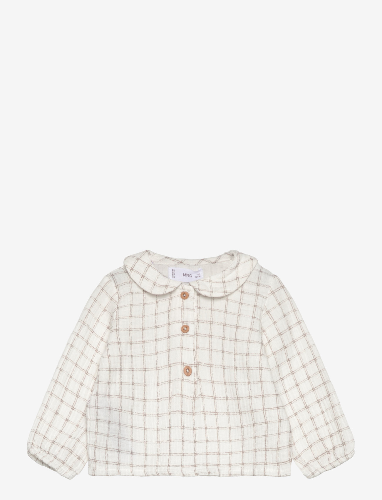 Mango - Check cotton blouse - die niedrigsten preise - natural white - 0